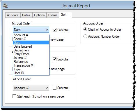 For example, you can now select to include all journal entries with a Record Source of Accounts Payable or Billing. Previously, you could only include or exclude one Record Source.