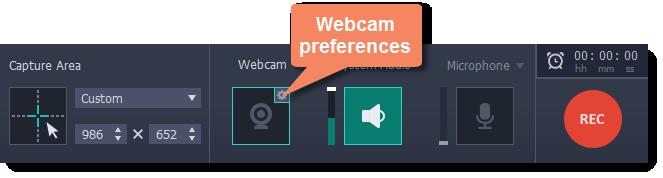 Step 1: Select capture area Recording with webcam 1. On the recording panel, click the Select capture area button. 2. With the crosshair, select the part of the screen that you want to record.