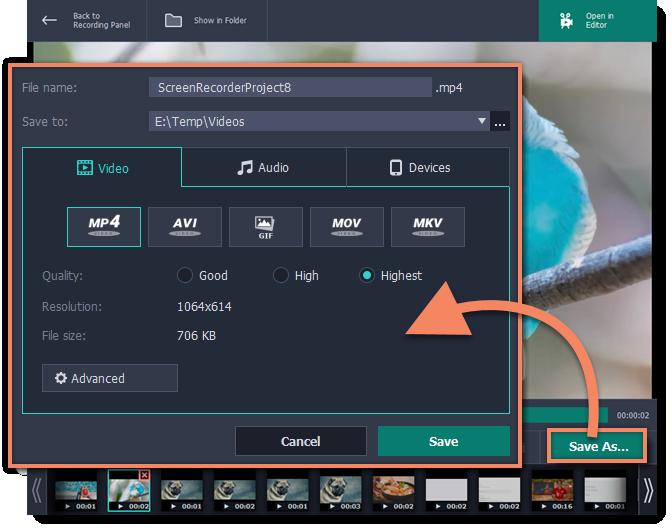 Changing the format New recordings are created in the MKV format which is supported by most players. This guide will show you how to save your video recordings in a different format.