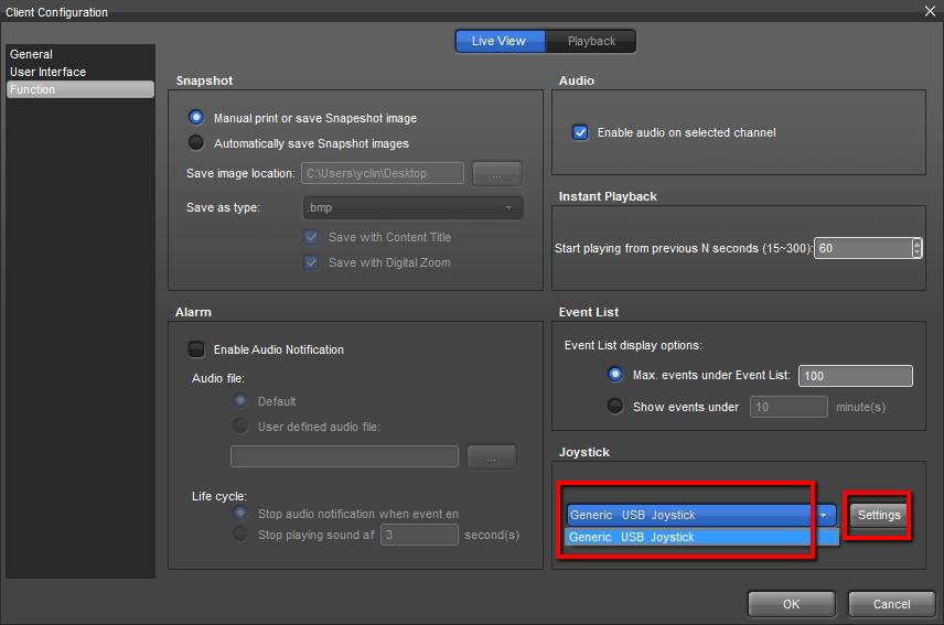 2. Click on settings and you will see available buttons and supported