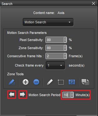 Motion search parameters definition: Pixel Sensitivity: It refers to the pixel change between two compared