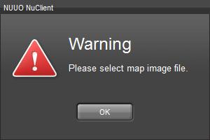 If you add a new E-map without specifying a image file, an error dialog will pop up to