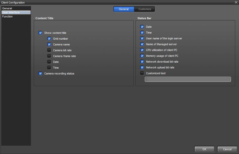 The parameters in Customize are for controlling