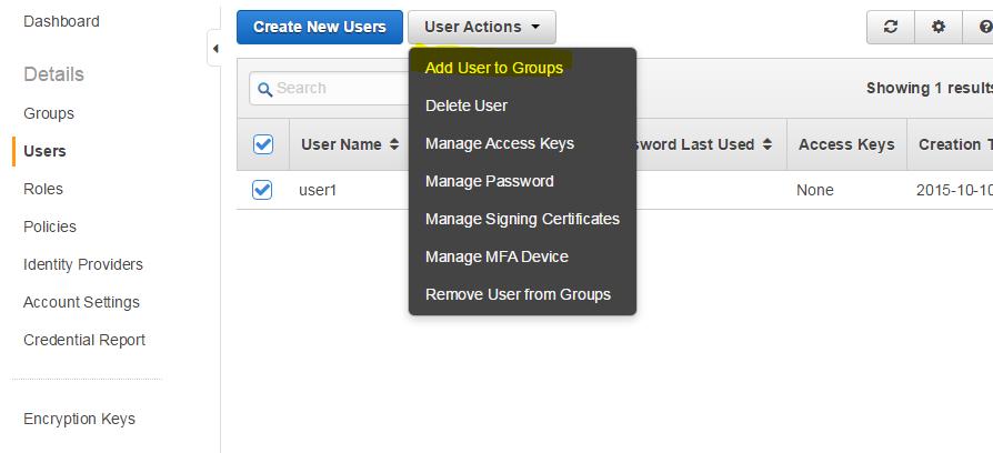 9. Check the checkbox on the left side of the Group you wanted to add the user to and click Add to Groups button. 10.