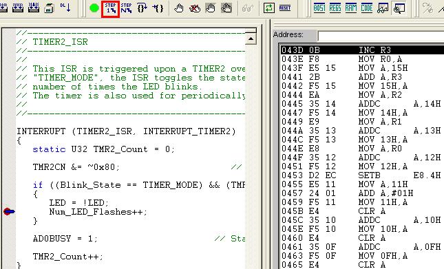 6.7. Single-Stepping through Firmware The IDE supports the ability to single-step through firmware one assembly instruction at a time.