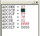 As an example, this guide shows how to open the ADC0 Debug Window and disable the ADC0 directly from the IDE. 1. Open the ADC0 Debug Window from the View Debug Windows SFR s ADC0 menu option.