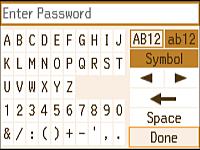 5. Press the down arrow button to change the password.