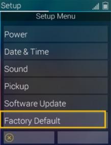Factory Default: Allows the user to return the remote control to the factory installed default setting.
