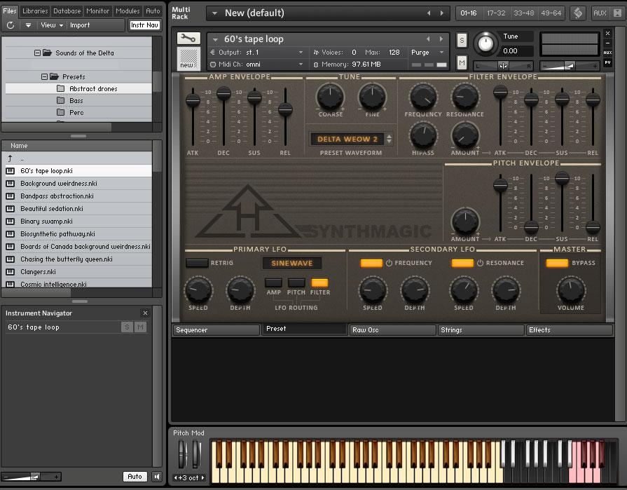 Thank you for buying our latest Kontakt instrument. Sounds of the Delta is based on the Korg Delta analogue synthesiser, and will enable you to create many of the analogue tones of the Delta.
