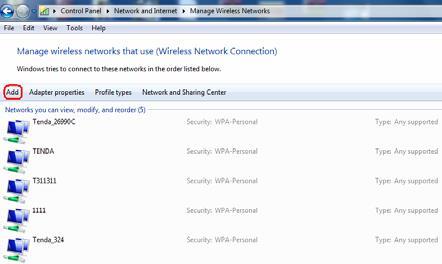 above to enter Manually connect to a wireless network page
