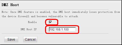 To do so, we set it as a DMZ host. - DMZ Host IP Address: Enter the IP address of a LAN computer which you want to set to a DMZ host. - Enable: Check/uncheck to enable/disable the DMZ host feature.