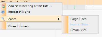 1. Navigating the Engage Meeting Manager grid 1.2 Date and directory control In this area (noted by 2 in Figure 1) you can do four different things. 1.3 Site list The list of sites (area 3 in Figure 1), shows sites that are in the database and are linked to your user login.