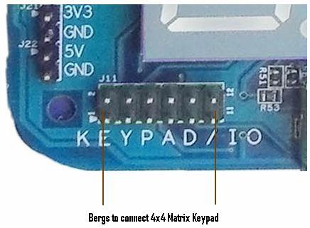8.8. 4x4 Matrix Keypad connector bergs Note: Apart from
