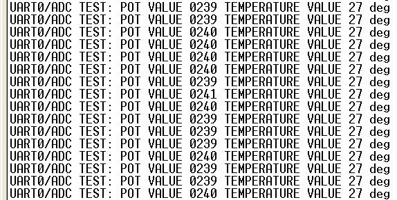Note: `You can vary the R24 and you will see that the variations are displayed on the hyper terminal. The same is true for temperature. 10.