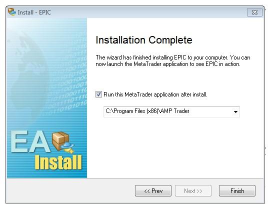 Once, the files are installed, click Finish to complete the install and