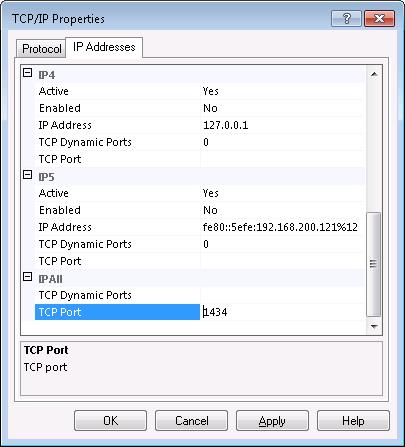 Right click on TCP/IP and select Properties Select the IP Addresses tab and then scroll down to the IPAll section.