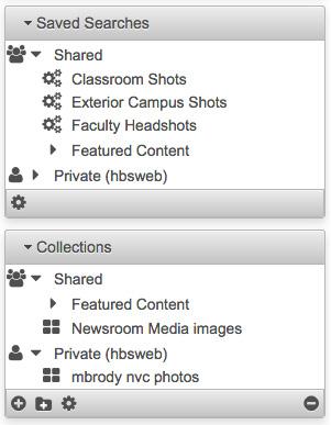 CREATING COLLECTIONS Select either Shared or Private to create new collection in that