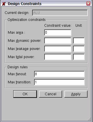 Area & Fanout & Transition Click Attribute - optimization Constraints - Design constraints. Set max area is 0.