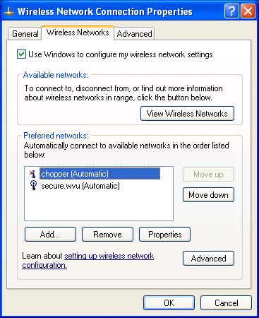 3. Click on the Wireless Network tab at the top of the Wireless Network Connection Properties pop-up. 4.