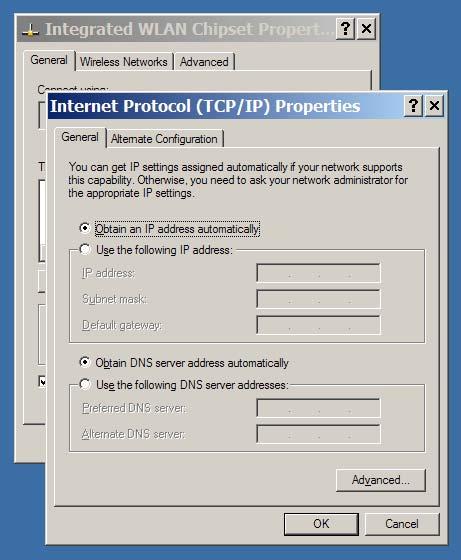 13. Confirm that Obtain an IP address automatically and Obtain DNS
