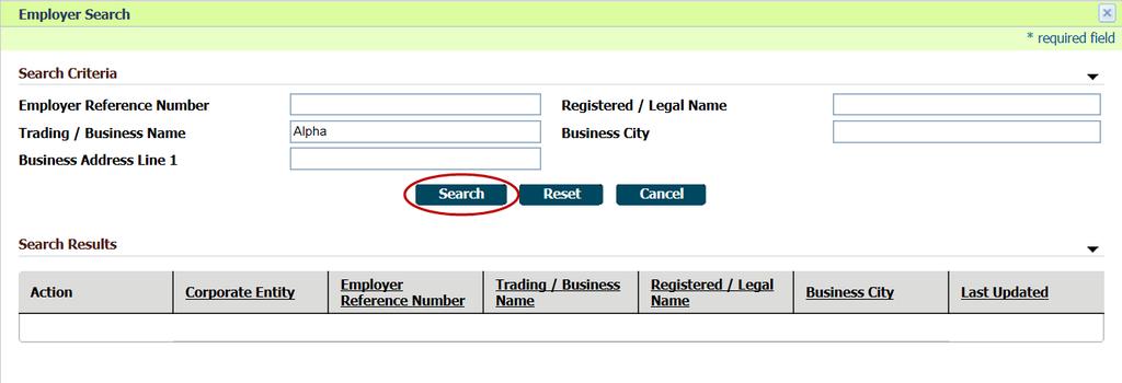 Step 6: Employer Search Page Click SELECT beside the appropriate employer. Step 7: Add Plan Item Page The Employer name will populate the Add Plan Item page. Complete fields as necessary.