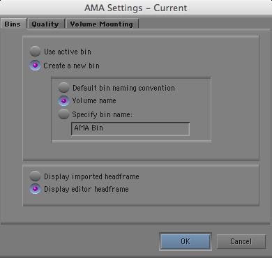 AMA Settings If you need to adjust the AMA settings, you