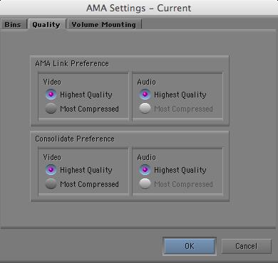 configure from there. The AMA setting, has 3 distinct tabs.