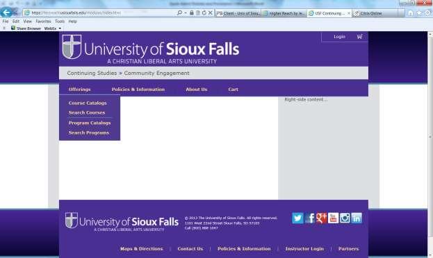 QUICK ADMIT LANDING PAGE FOR STUDENT Students will begin by navigating to the USF HiR Quick Admit home page, https://reach.usiouxfalls.edu.