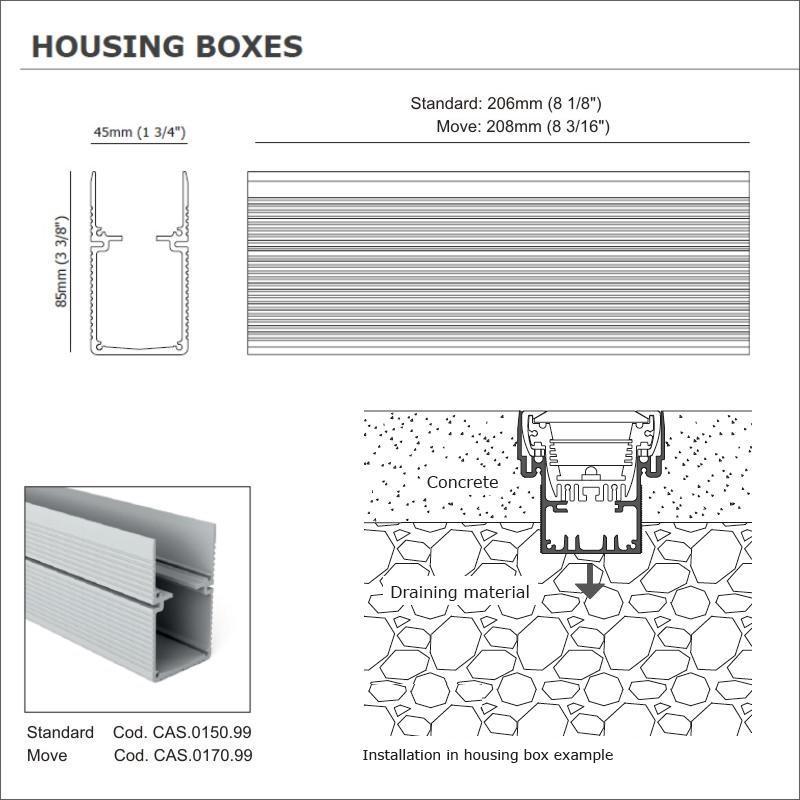 US Recessed (wall and floor), Surface mounted (wall, floor, ceiling) - Remodel (Non-IC) 206cm / 81 1/8" CAS.0150.