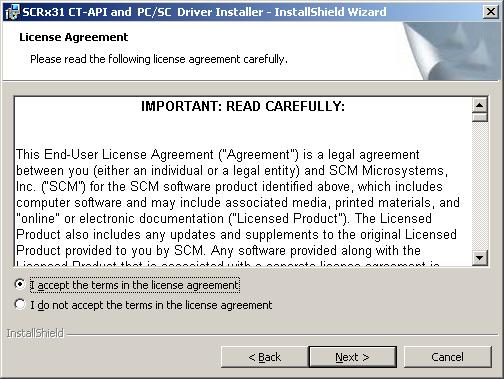 starts and prepares for installing: Figure 5 Installation cancelled Click the No button to continue The license
