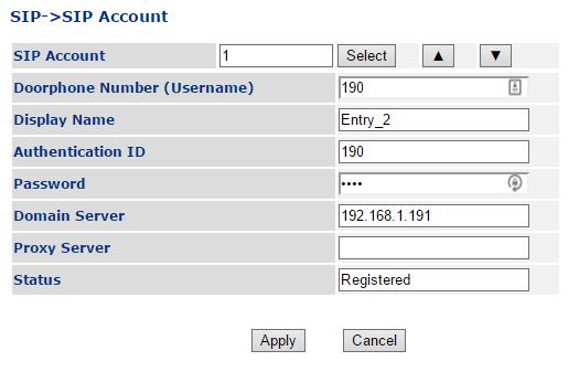 7.4 SIP Parameters 7.4.1 SIP Account screen Figure 7-7 SIP account configuration screen Parameter Description Username The SIP account user name which shall be to be used for SIP extension