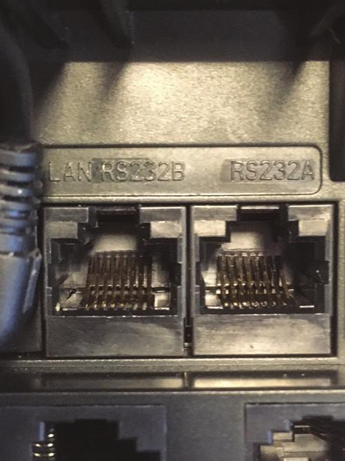 The RJ45 Ethernet (LAN) socket is in the top left position, right beside the power socket as indicated by