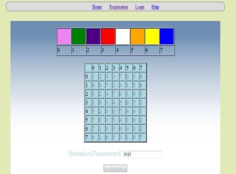 This grid contains digits 1-8 placed randomly in grid cells. The interface also contains strips of colors as shown in figure 10. The color grid consists of 4 pairs of colors.