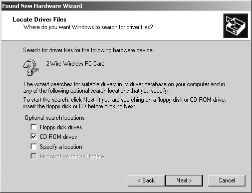 4. When the Locate Driver Files window opens, uncheck Floppy disk