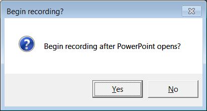 PowerPoint will launch in Slide Show view. 5) Proceed with your presentation knowing your voice and slide navigation will be recorded.