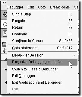 116 Chapter 5 ABAP Debugger Program Usage Change (pencil) icon to open up the data object for change and then press (Enter) to confirm the change, unlike the classic Debugger, where the field was