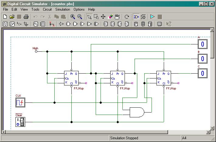 A snapshot for DEEDS Digital Simulator has a toolbar of digital circuit elements, including logic gates, flip-flops, switches, and indicators.