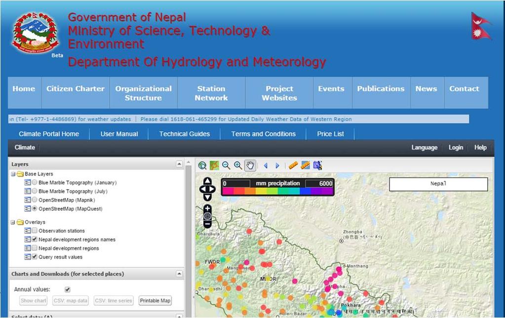 Nepal climate data portal