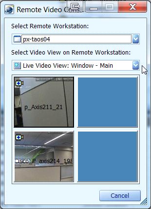 The Remote Video Console will now display the video in the selected video tile of the video matrix view.