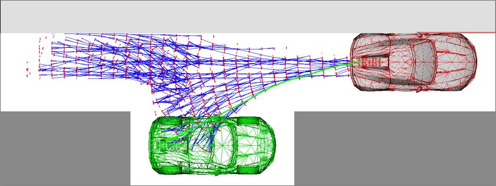 The grid heuristic used by hybrid A* and the circle-path heuristic applied by SEHS do not contain the vehicle orientation information, therefore they spend a longer time with more nodes to find a