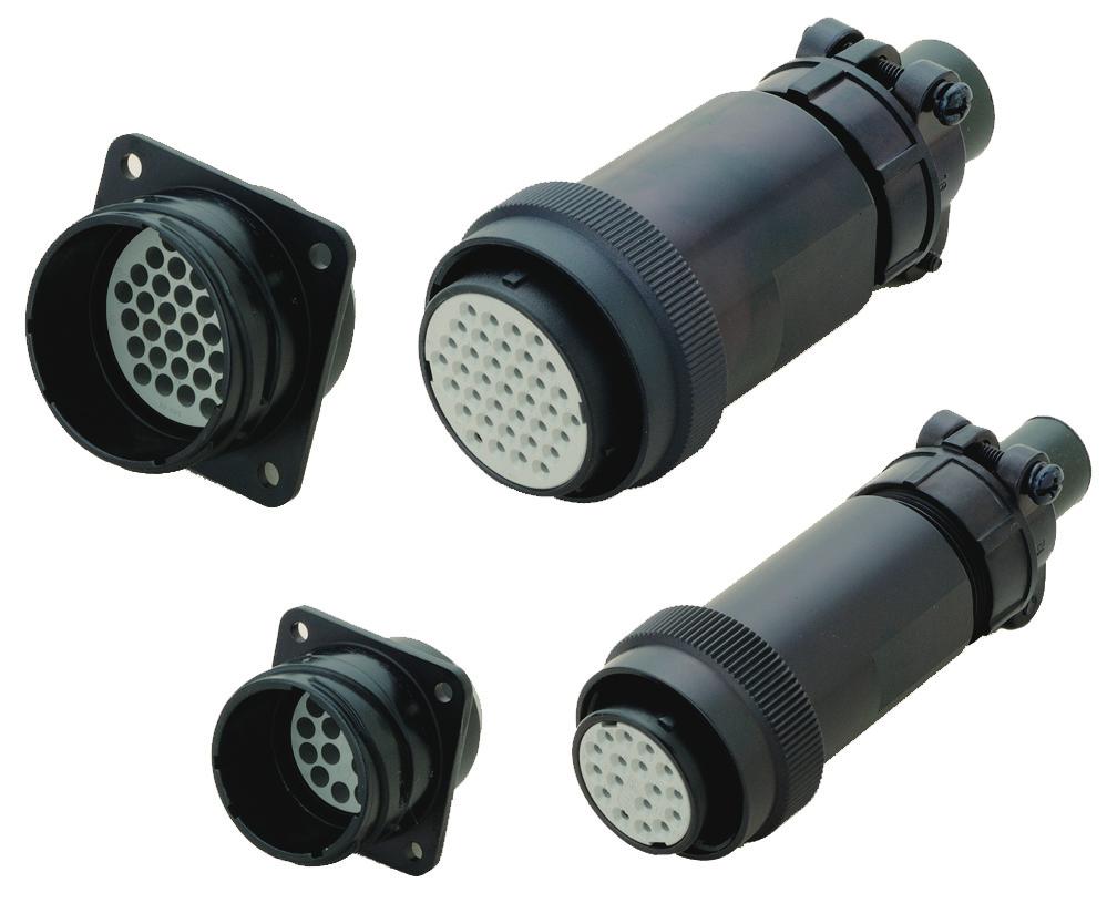 (Bayonet Coupling) Receptacle connector has an o-ring which conforms to meet IP67 to prevent moisture, oil and dust when the connectors are mated.