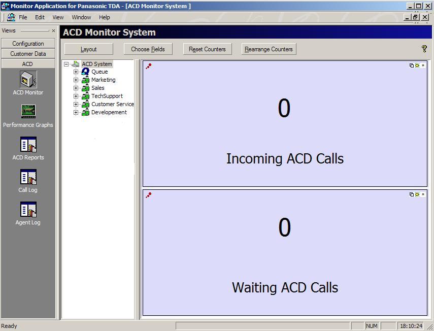Installing MAP Server 21 4. After you logged-in with MAP, the main window opens with all counters set to zero. You can see below an example picture. 5. Go to MAP Config and click on Demo Calls button.
