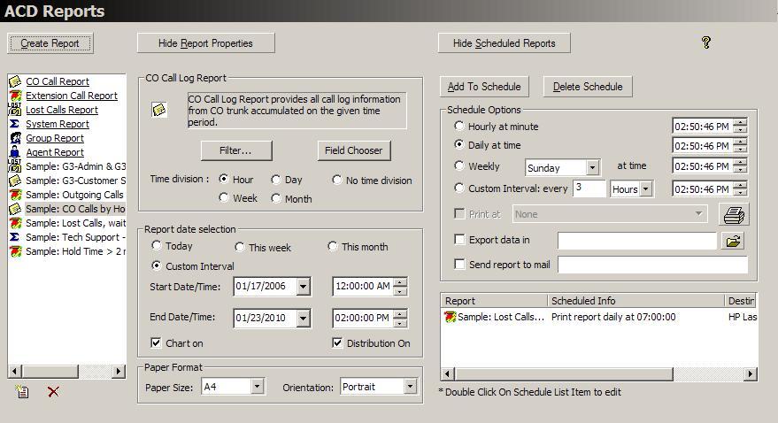 28 Installing MAP Client Creating and Viewing ACD Reports To access the ACD Reports window click on the ACD Reports button in the Views>ACD window, or from the main menu View>Go to>acd>acd Reports.