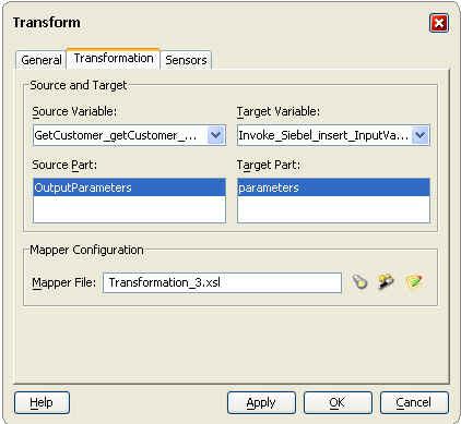 Configure transform activity to generate Siebel Adapter input Drag & drop a transform activity.