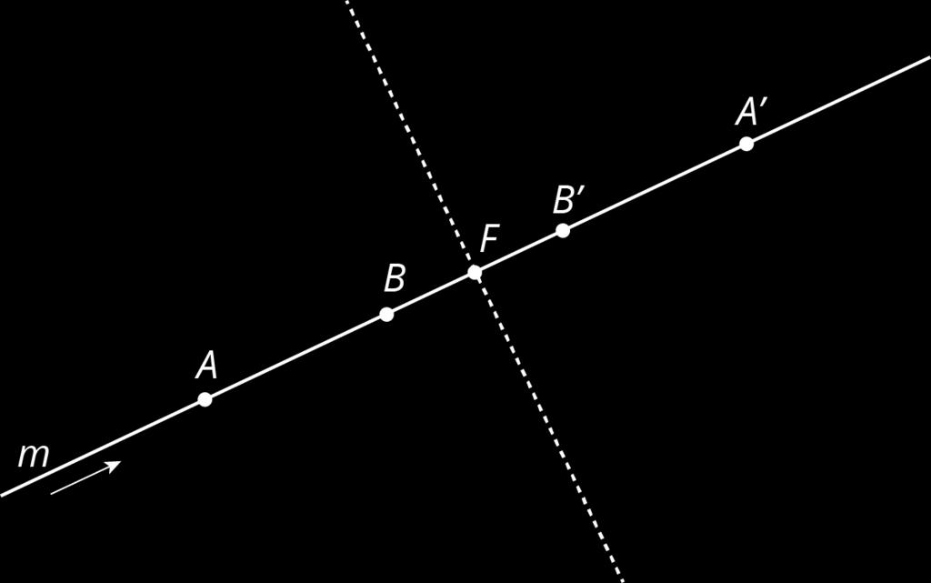 Sometimes, a rigid transformation takes a line to itself. For example: A translation parallel to the line. The arrow shows a translation of line take to itself. point will take to itself.