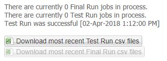 Once the Test Run button has been clicked, the system will alert the admin the test run has started and that the results are pending.