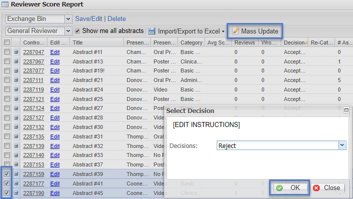 Multiple Assignment To enter a decision for multiple Control IDs, select appropriate Control IDs