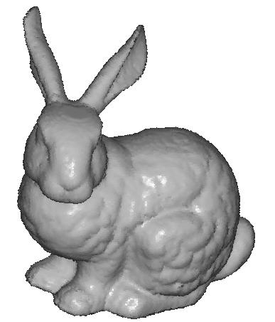 The FFT, Poisson and our method accurately reconstruct the surface of the bunny.