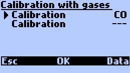 Drawing 29. Restriction to the calibration option 3.3.6.5.1. CALIBRATION WITH GASES If the calibration option is not restricted to the user the screen shown in the picture below appears.