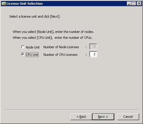 Chapter 2 Installing ExpressCluster X SingleServerSafe 12. Based on the license sheet, enter the license unit and number of licenses, and click Next. 13.